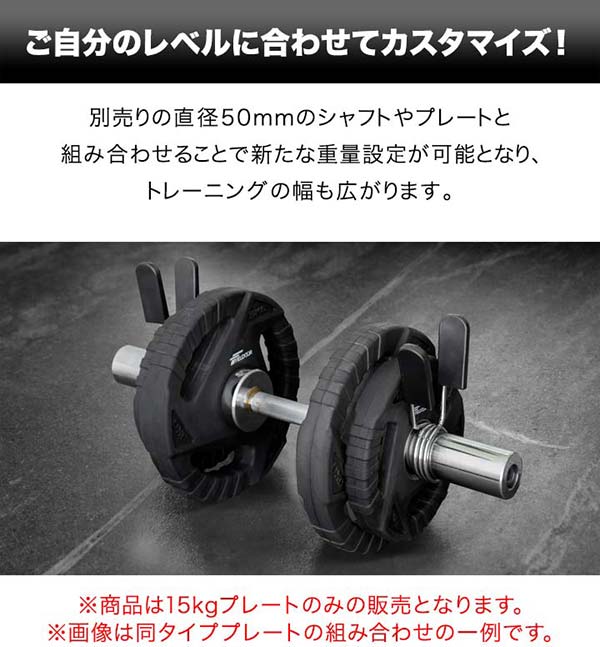 楽天市場】【楽天1位】ダンベルプレート 穴あき 15kg 1枚 単品 穴径