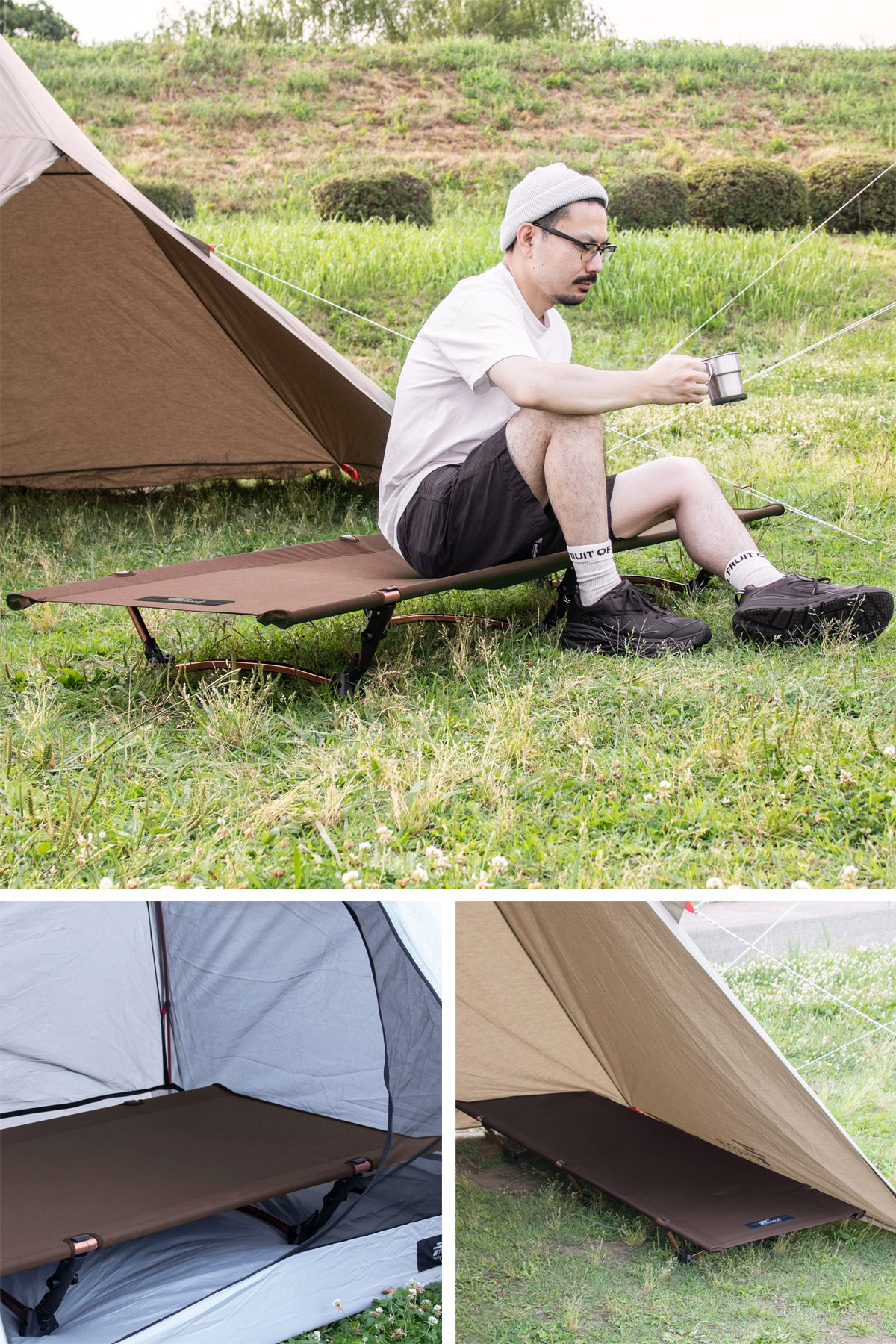 楽天市場】【楽天1位】FIELDOOR コット 2WAY キャンプ アウトドア