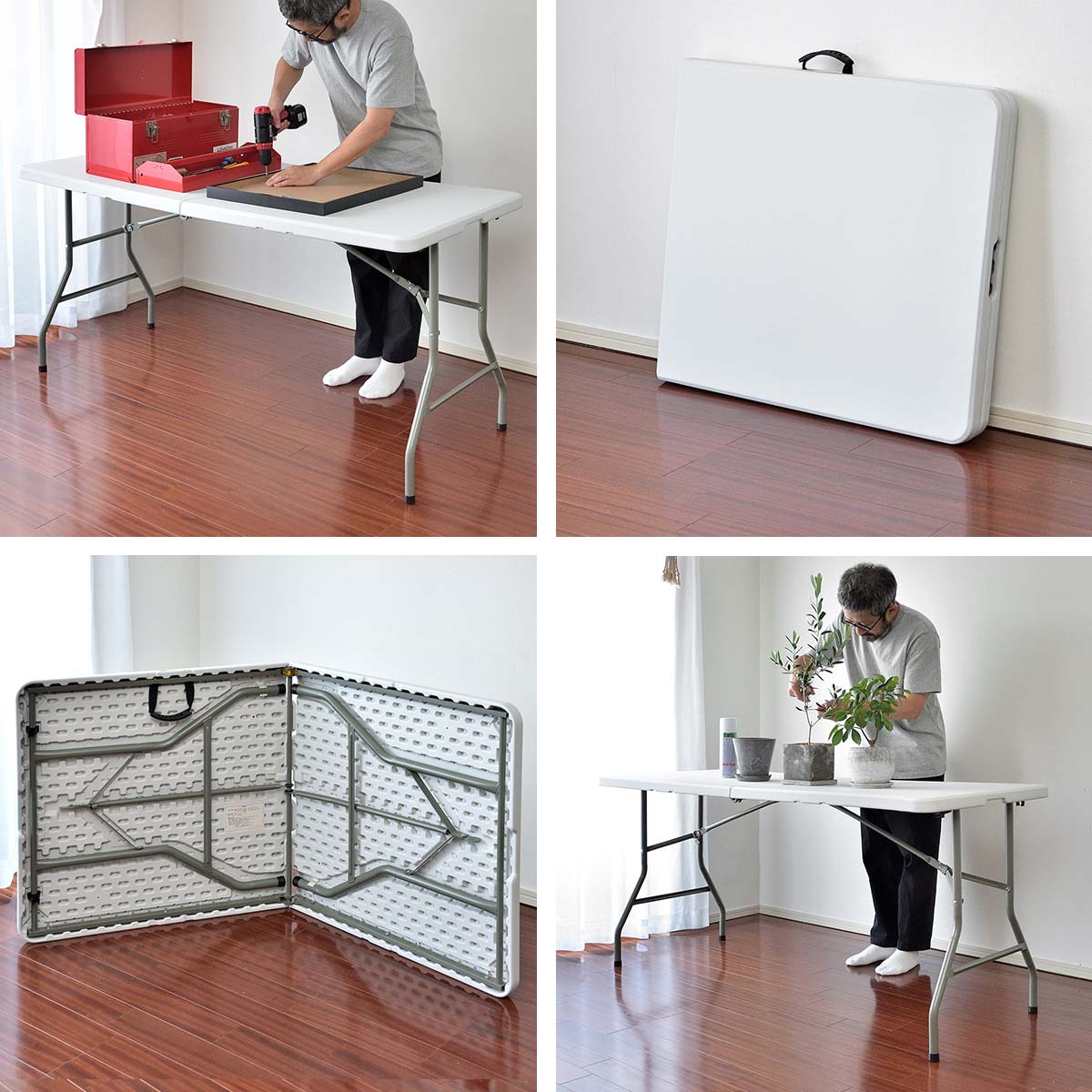 楽天市場】【楽天1位】ワークテーブル 折りたたみ テーブル 作業台 幅