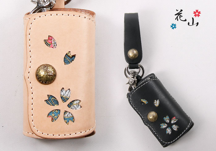 楽天市場】花山[かざん] 桜型抜き キーケース/和柄/本革/K-47K/送料
