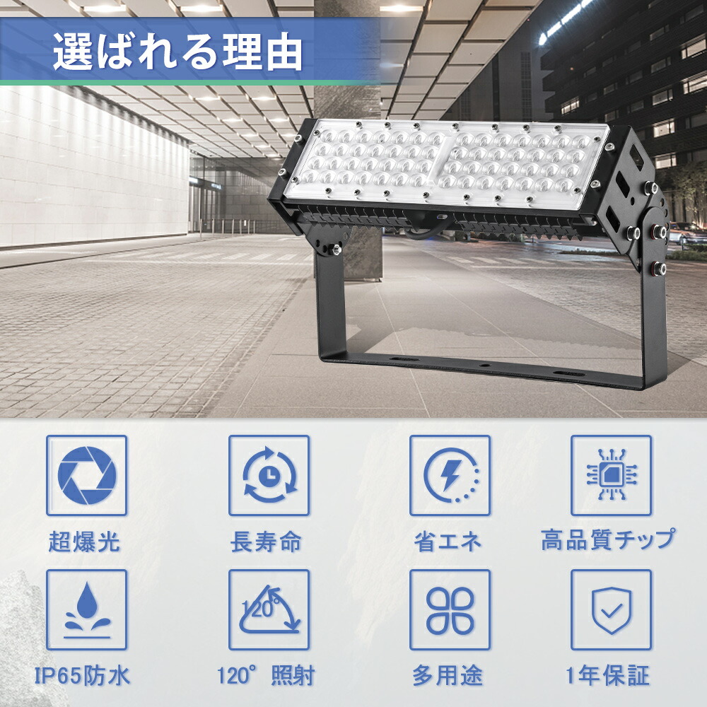 楽天市場】昼光色 投光器 led 50w 500w相当 超高輝度10000ルーメン led