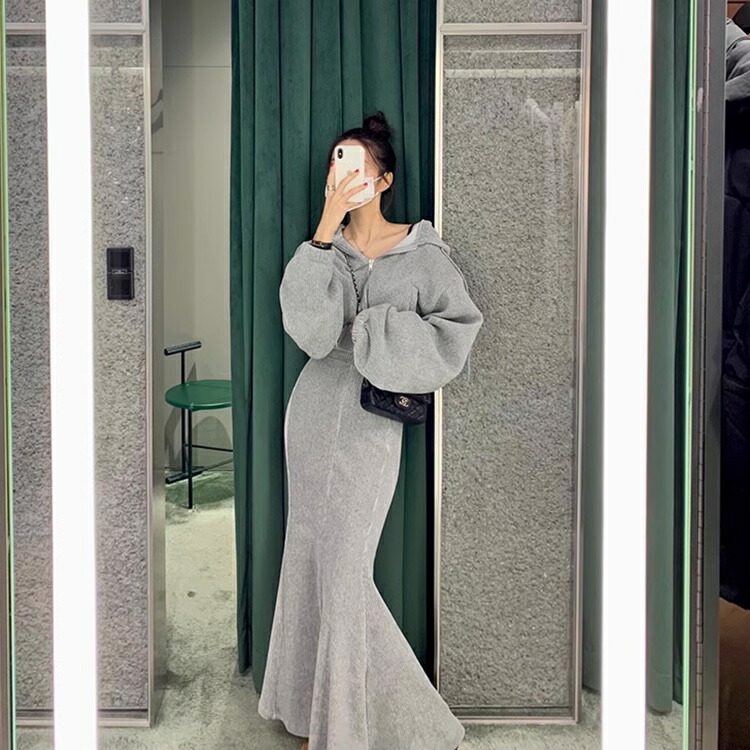 楽天市場】【セットアップ】パーカー＋マーメイドスカート フード付き