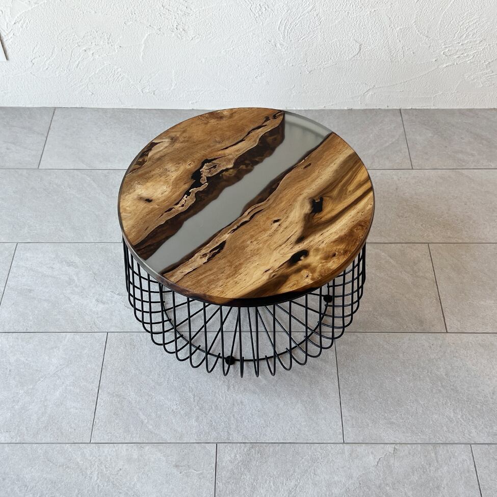 楽天市場】銘木屋 レジン テーブル サイドテーブル 丸テーブル