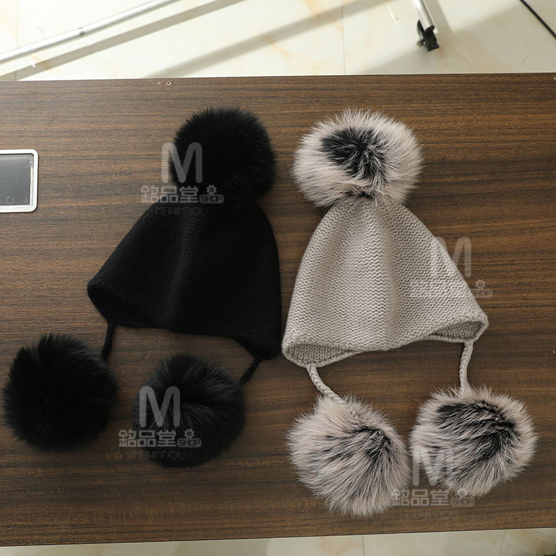 楽天市場】ニット 帽子 カシミヤ ポンポン ニット帽子 カシミヤ100