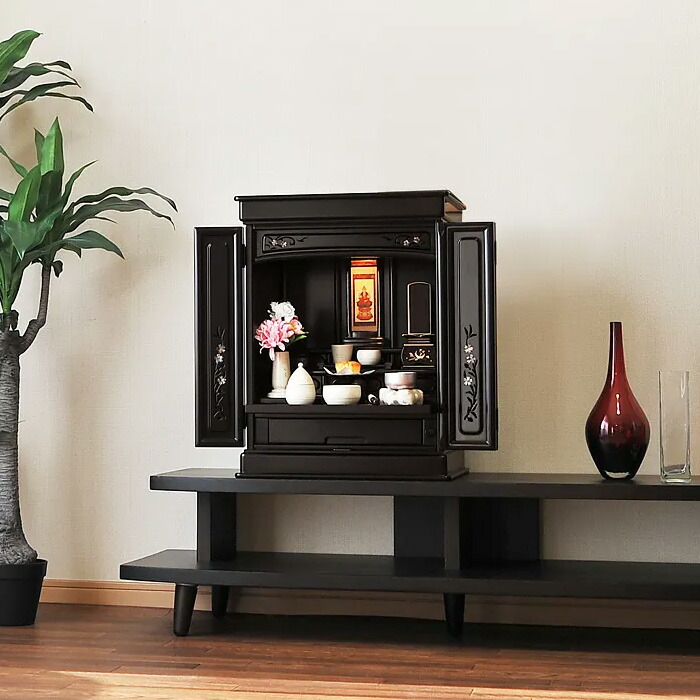 楽天市場】仏壇 上置き 仏具付き【オーロラ 黒檀調】14号 16号 18号 20