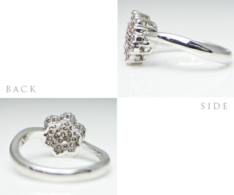 楽天市場】K18 天然 ダイヤ ＆ ピンクダイヤ 0.50ct フラワー パヴェ