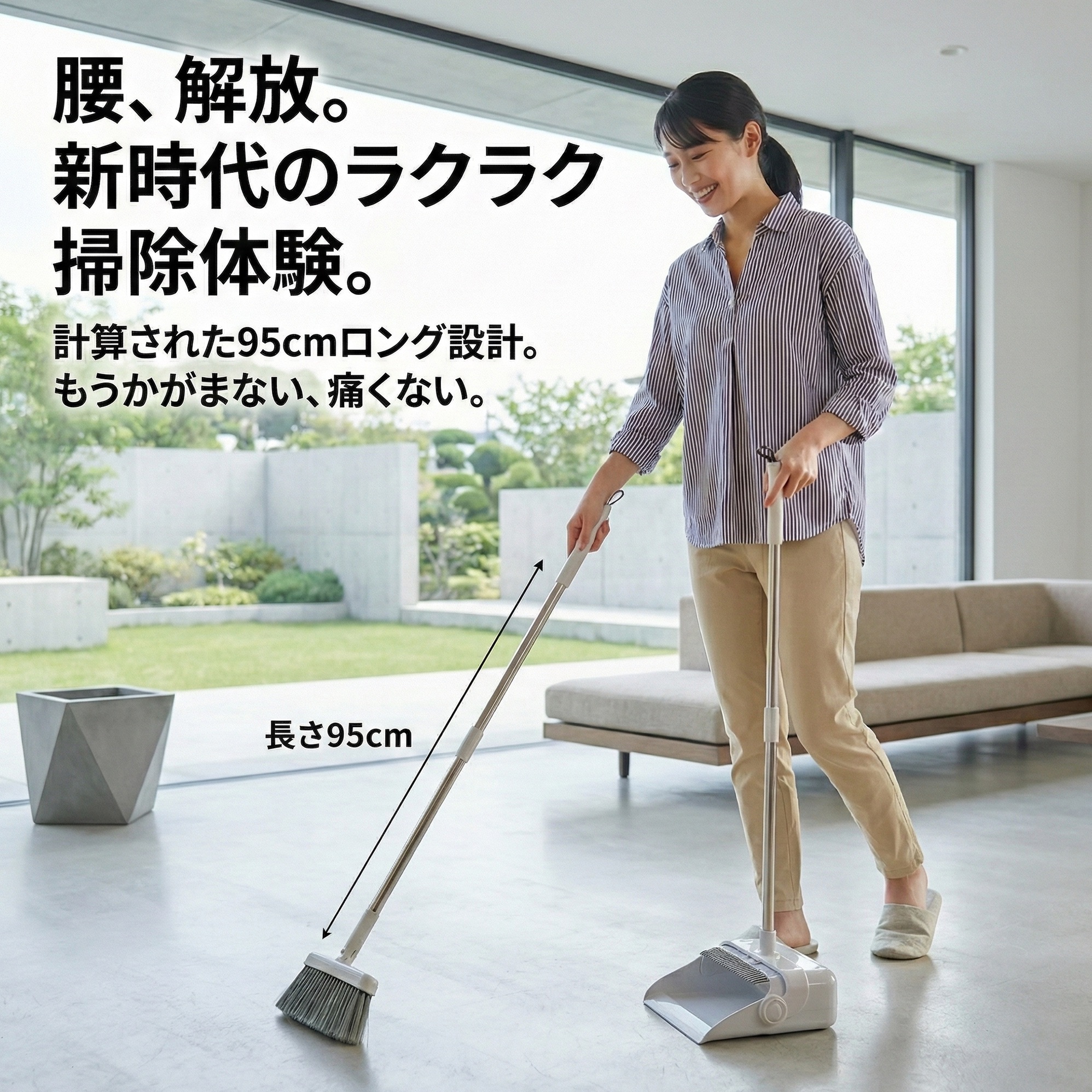 楽天市場】【期間限定15％OFF】ほうき ちりとり セット 自立 箒 立たせ