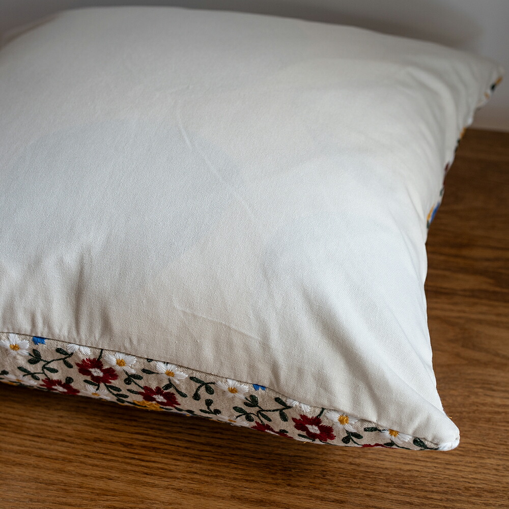 楽天市場】刺繍クッションカバー 45cm×45cm 花柄 刺繍 フラワー