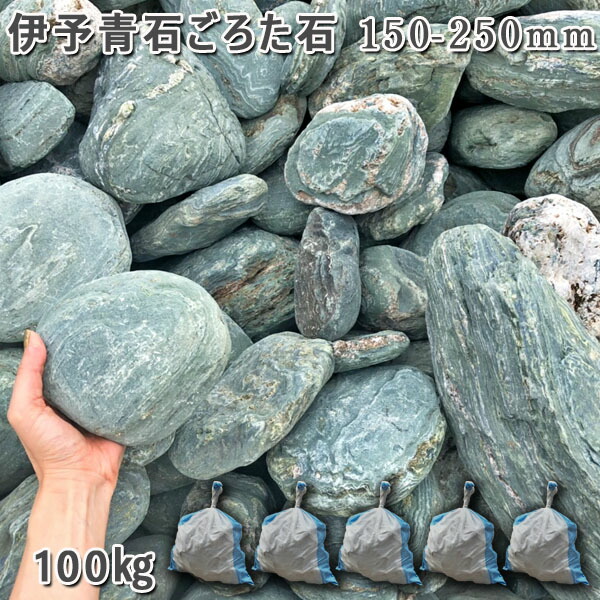楽天市場】庭石 ゴロタ石 自然石 川石伊予青石 ごろた石（150〜250mm