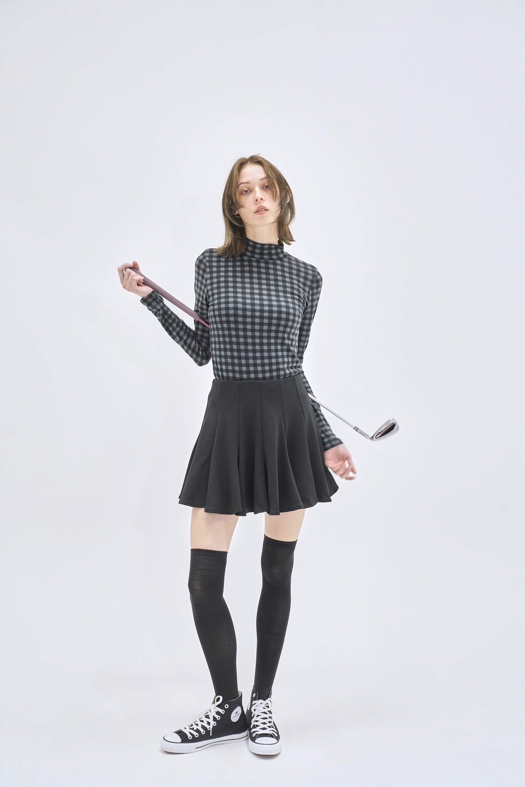 楽天市場】ENTI ゴルフ フレア スカート ブラック ペチコート付き