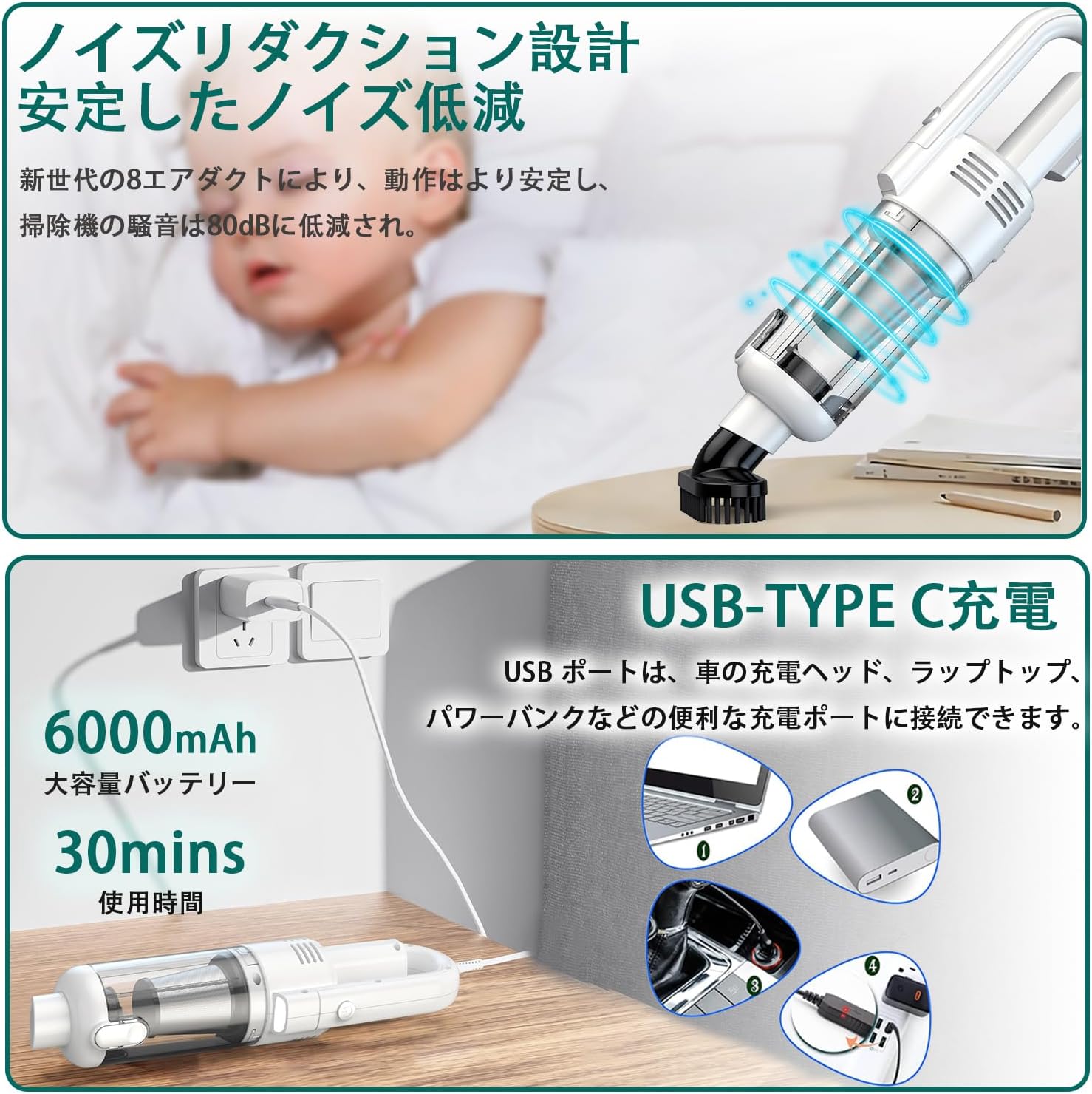 楽天市場】充電式掃除機 コードレス スティック掃除機 5WAY ハンディー