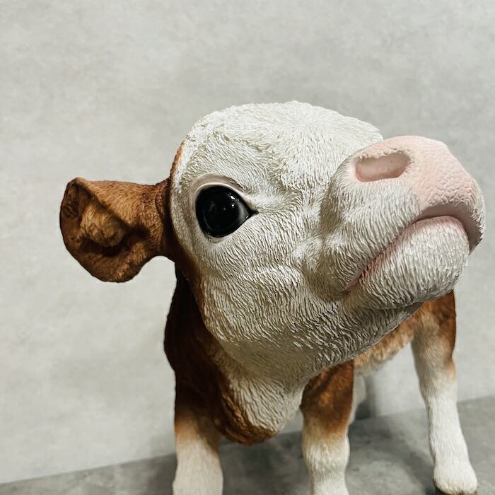 楽天市場】置物 見上げる子牛 高さ42.5cm woobia ウービア 大きい