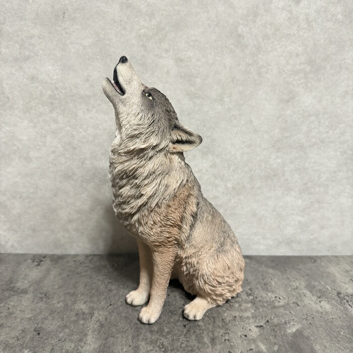 楽天市場】置物 遠吠えオオカミ 狼 高さ30cm woobia ウービア 大きい