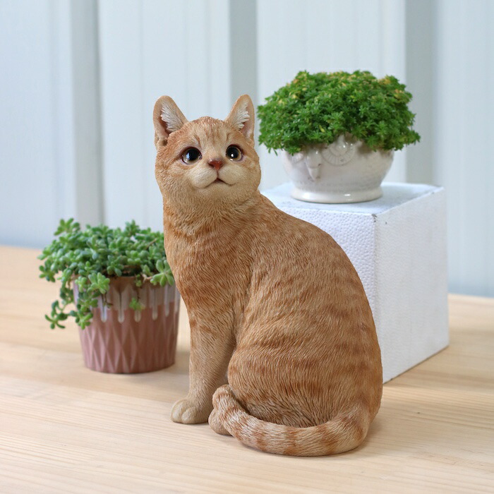 楽天市場】猫 置物 リアルでかわいい おしゃれ 大きい 振り返るダーク