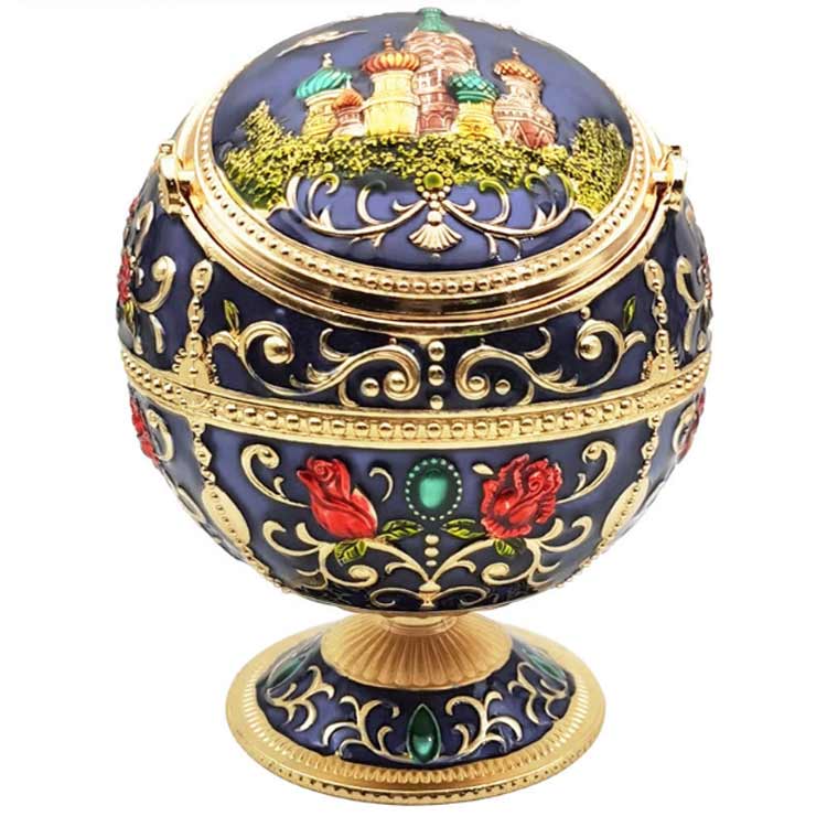 楽天市場】灰皿 吸い殻蓋付き 地球儀型 球型 ヨーロピアンアンティーク