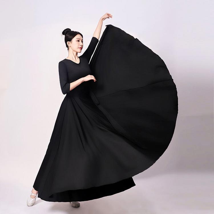 楽天市場】フレアスカート 広がる ロング丈 社交ダンス 720度 540度