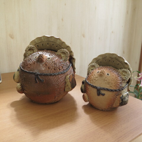 楽天市場】狸親子 置物信楽焼き信楽願い 狸 信楽置物 親子ミニたぬき