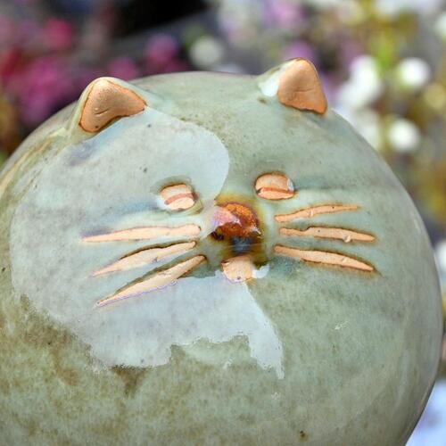 楽天市場】陶器まん丸猫 ねこ マルくん置物 かわいい置物 ねこの置物