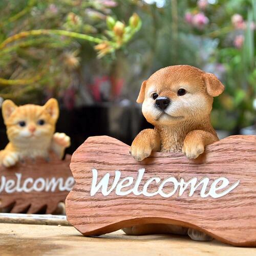 楽天市場】茶トラ猫 柴犬 ウェルカムボードwelcomボード 2つセット