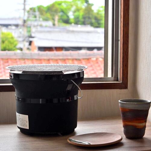 楽天市場】三河焼 しちりん 本格焼肉 七輪 炭火コンロ 黒 能登産珪藻土