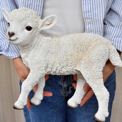 楽天市場】子羊 ひつじ リアルな羊ひつじの置物 かわいい置物 ニコニコ