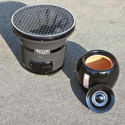 楽天市場】黒七輪三河焼 しちりん 本格焼肉 七輪 木炭コンロ 9号 黒