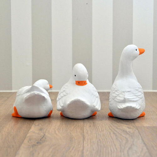 楽天市場】白いアヒルの子 3個セット置物 かわいい置物 アヒルの置物