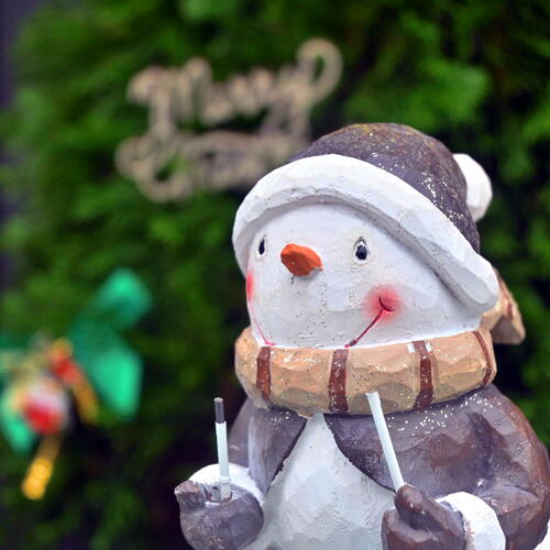 楽天市場】NEWスキースノーマン 木彫り 3つセット雪だるま 可愛い置物