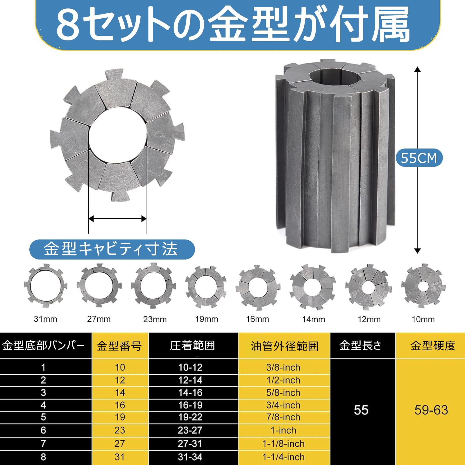 楽天市場】手動油圧圧着機 8セットの金型が付属し 手動収縮機 高圧油管