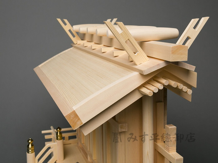 楽天市場】横通三社宮 丸屋根(柾 板戸 1尺5寸～2尺) 神棚 三社 モダン