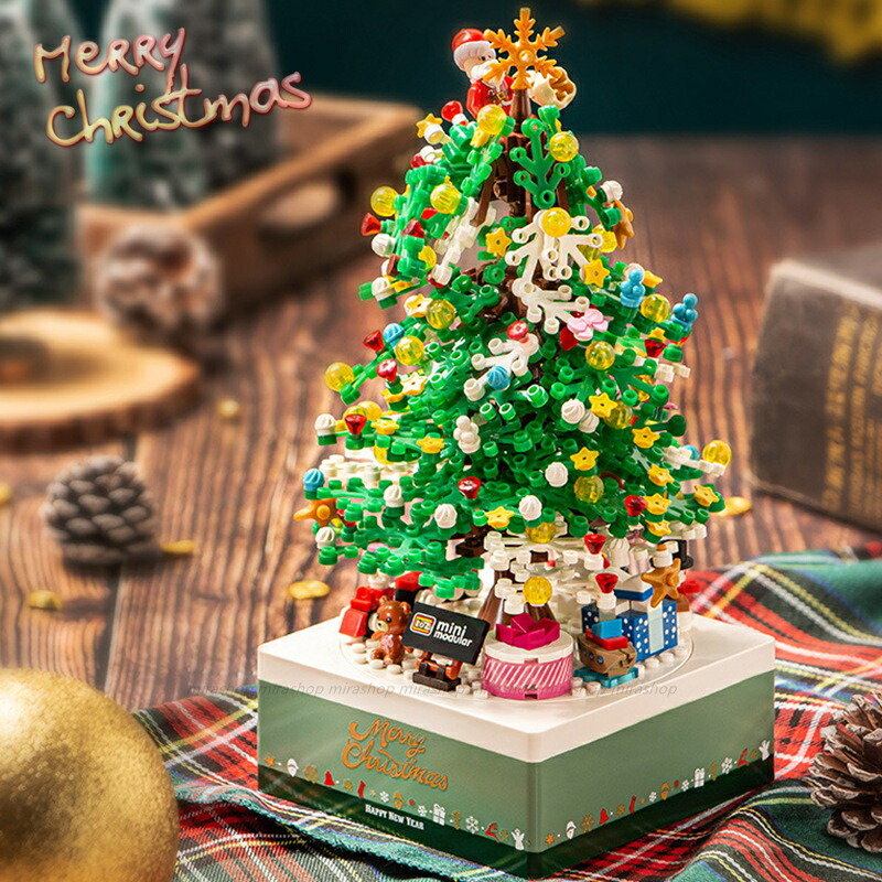 楽天市場】LOZ ブロック クリスマスツリー オルゴール クリスマス置物
