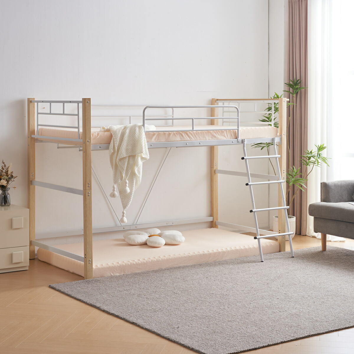 楽天市場】ロフトベッド パイプベッド シングル 耐荷重150kg 高さ140cm