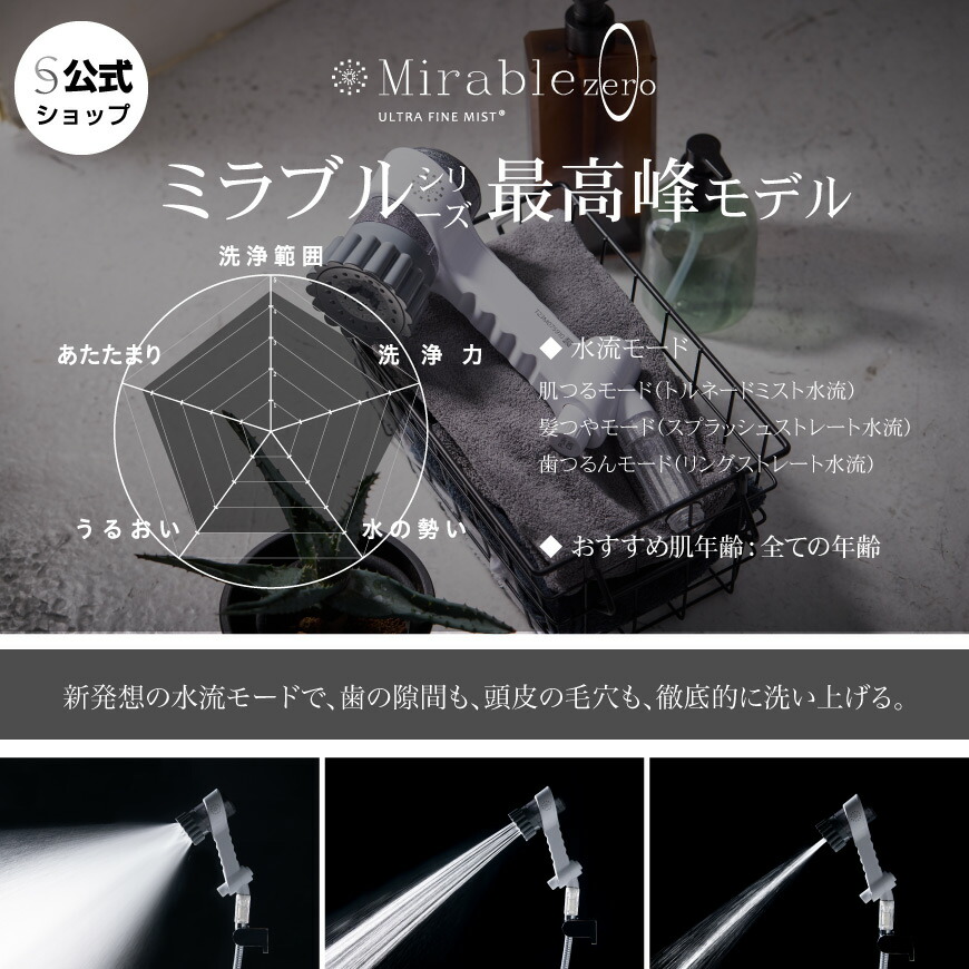楽天市場】ミラブル zero シャワーヘッド 本体 正規品 公式 母の日