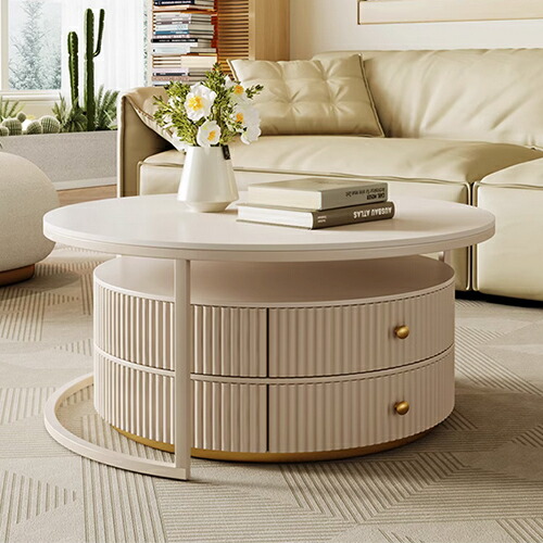 楽天市場】ネストテーブル 丸 白 セラミック 2個セット モダン