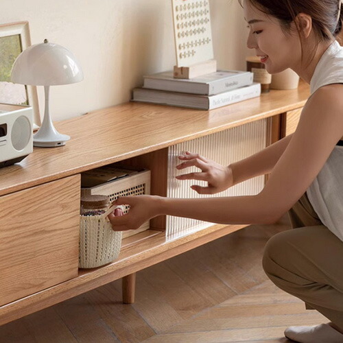 楽天市場】テレビ台 オーク材 天然木 無垢材 TVボード ローボード