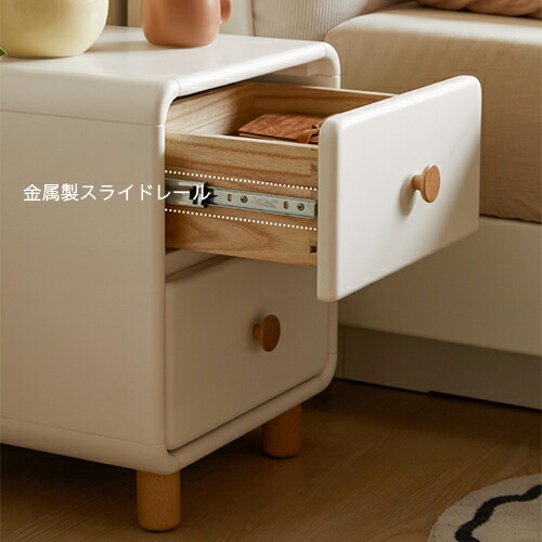 ナチュラルウッド サイドテーブル 2引き出し 楽天市場】ナイトテーブル