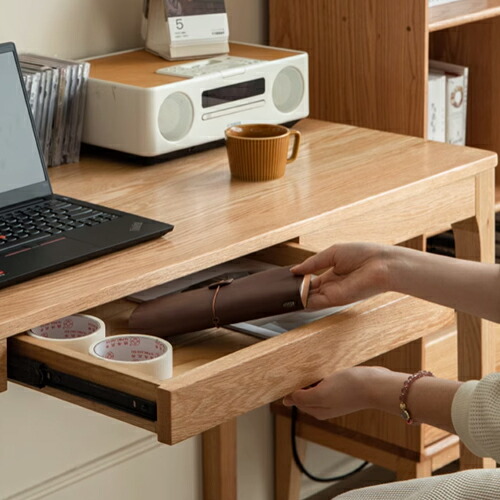 楽天市場】デスク 天然木 書斎デスク パソコンデスク PC オーク 書斎机