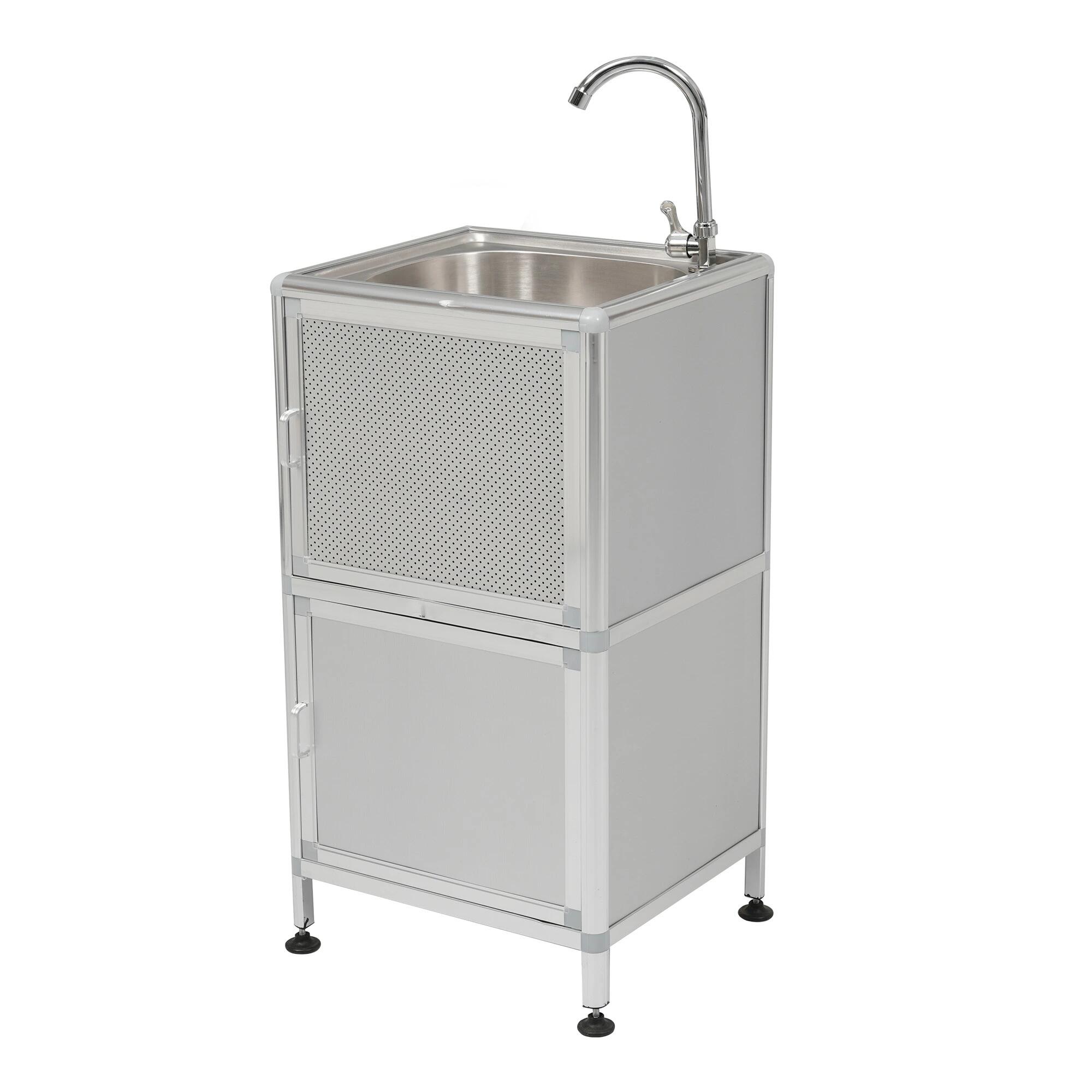 楽天市場】【囲い付きで便利】屋外 流し台 ステンレス W46×D35×H108cm