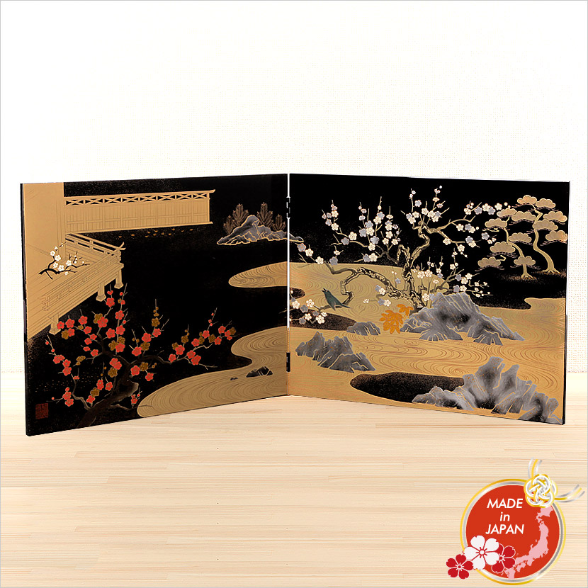 楽天市場】会津塗 蒔絵屏風 衝立 初音図 日本製 送料無料 ギフト