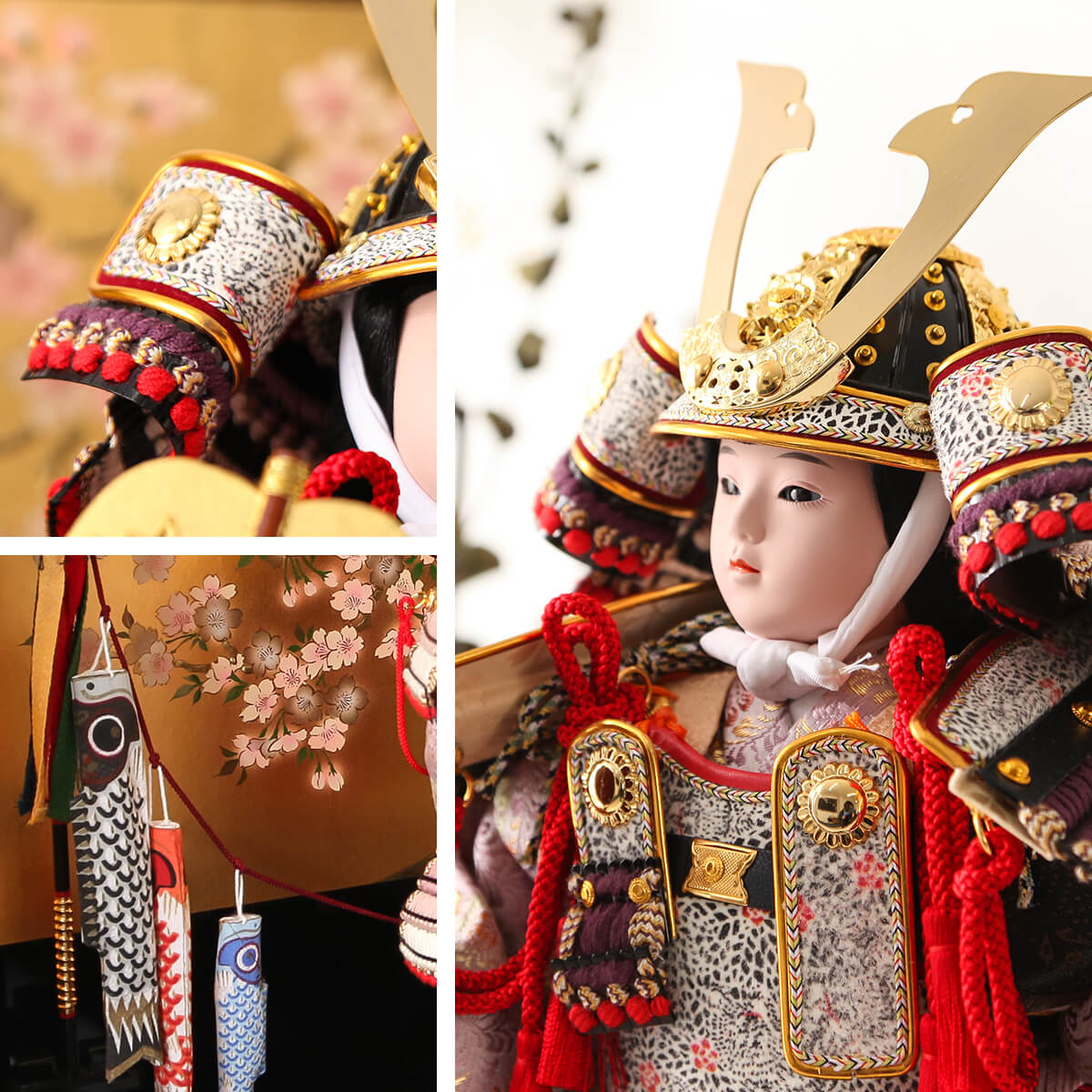 清村作 12号 立武者 紫紋 子供大将飾 久宝堂