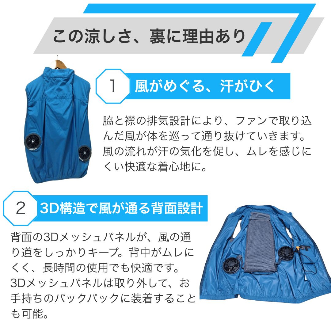 楽天市場】モンベル ファンブロー ベスト 空調服 エアーベスト mont