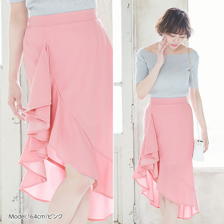 楽天市場】女性らしさを惹き立てる！アシンメトリーフリルデザイン