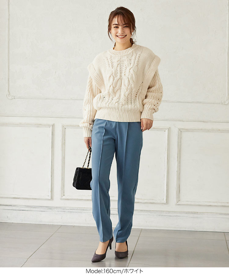 楽天市場】ケーブルレイヤード風ニットトップス [C4965] レディース