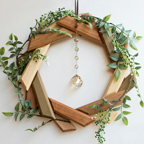 楽天市場】オークヴィレッジ 寄木のリース インテリア 玄関 出産祝い