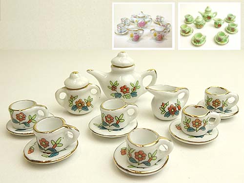 楽天市場】三松貿易 ミニチュア食器 ティーセット 粉彩紅花 プリント