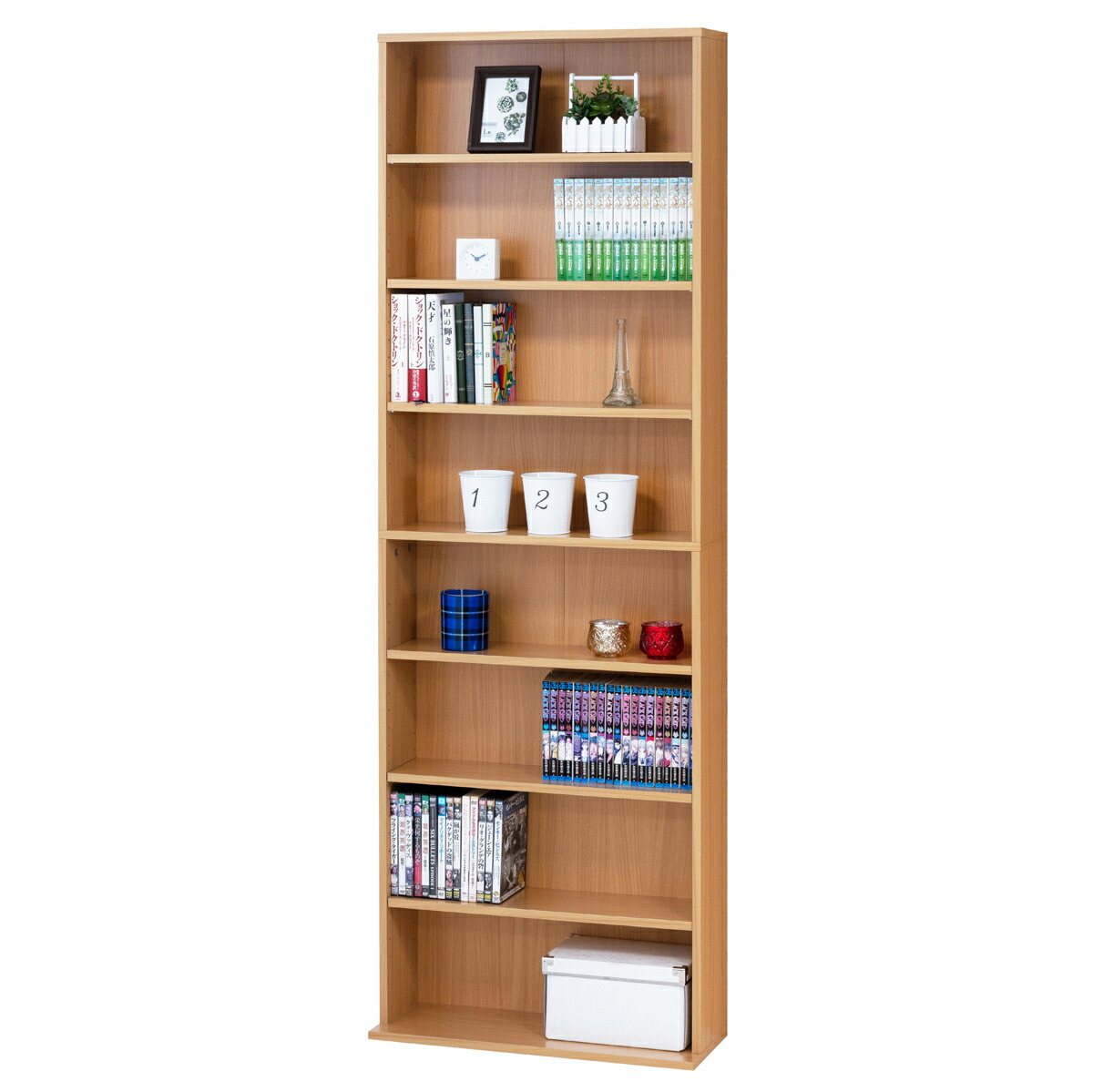 楽天市場】薄型文庫本棚 W600 D220 H1800 ブックシェルフ オープン