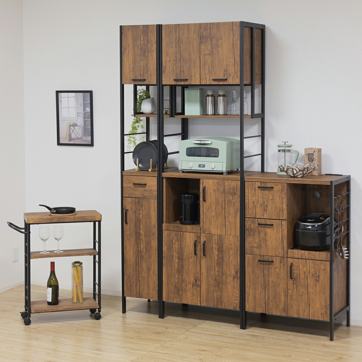 楽天市場】アート食器棚 W600 D400 H2000 アート 食器棚 キッチン収納