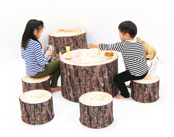 楽天市場】切り株 スツール 椅子 大きいサイズ プリント(切株型