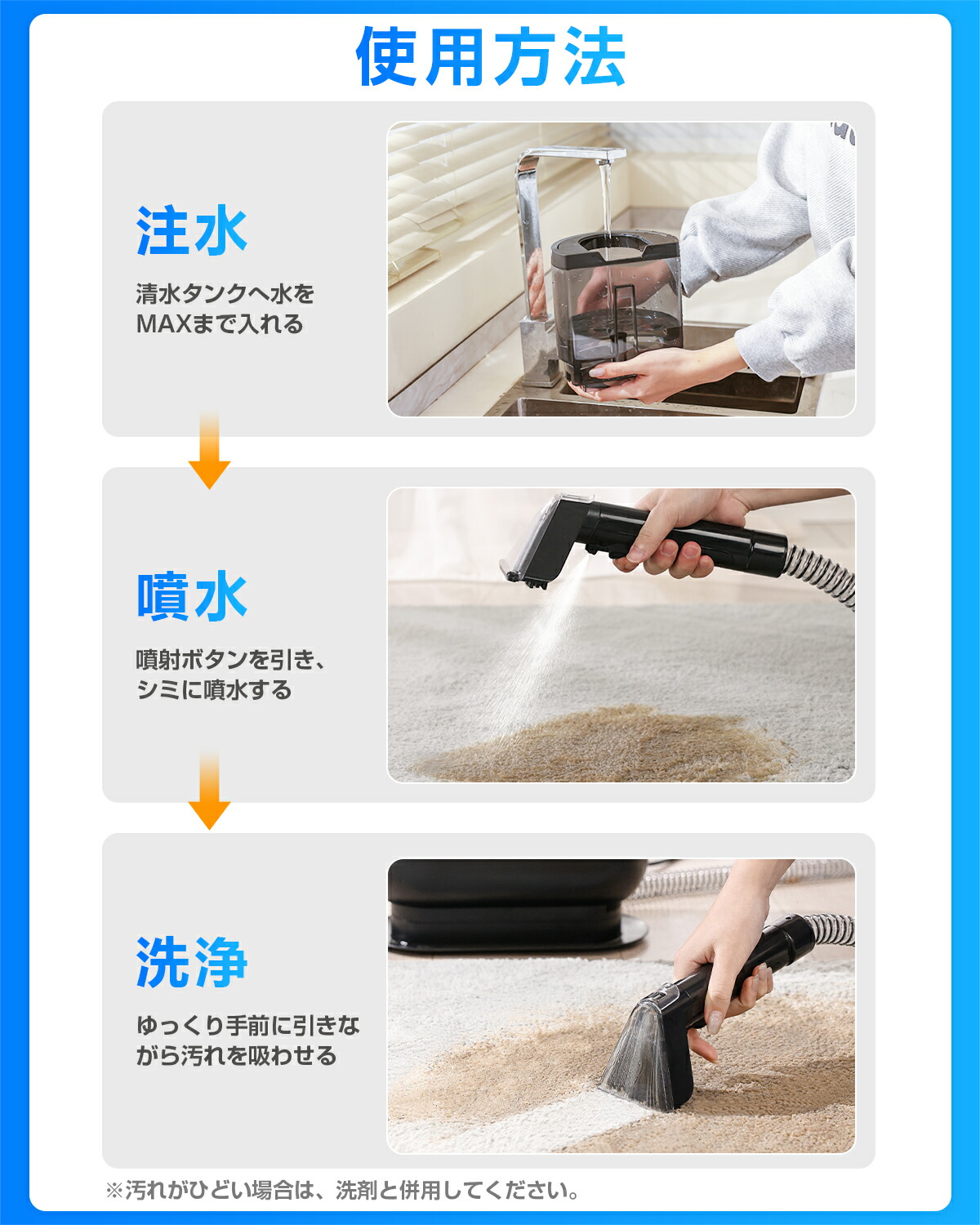 楽天市場】【TV紹介】Yadea カーペットクリーナー カーペット洗浄機