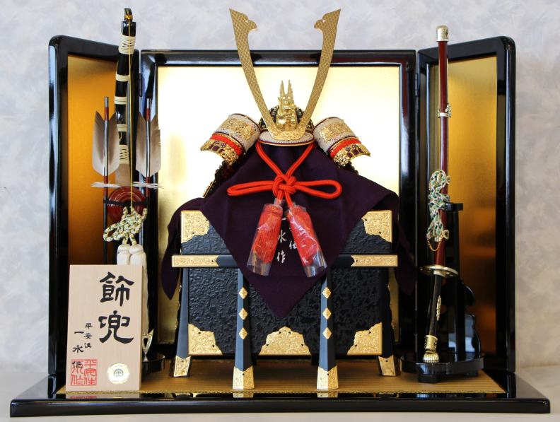 楽天市場】京製兜飾り213裾裏兜朱赤セット平安住一水作 （兜平飾り